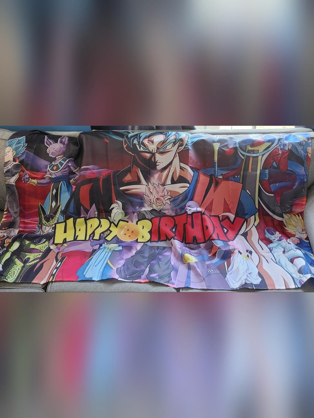 DragonBall Z Themed Happy Birthday Banner - Multicolor